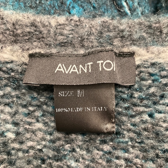 AVANT TOI TEAL DISTRESSED KNIT PULLOVER SWEATER - Picture 4 of 4